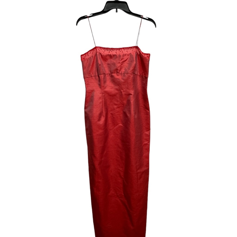 Kay Unger size 6 maxi red 100% silk dress nwt